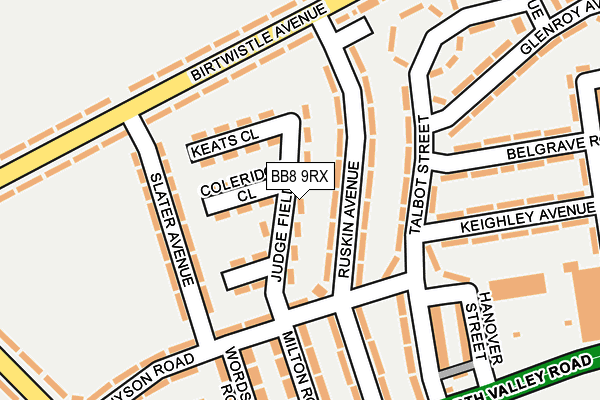 BB8 9RX map - OS OpenMap – Local (Ordnance Survey)