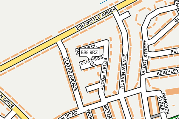 BB8 9RZ map - OS OpenMap – Local (Ordnance Survey)