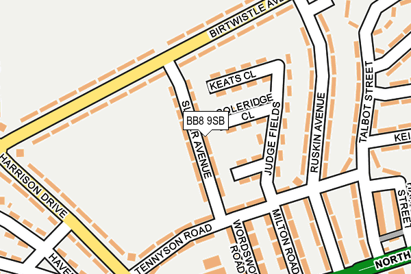 BB8 9SB map - OS OpenMap – Local (Ordnance Survey)