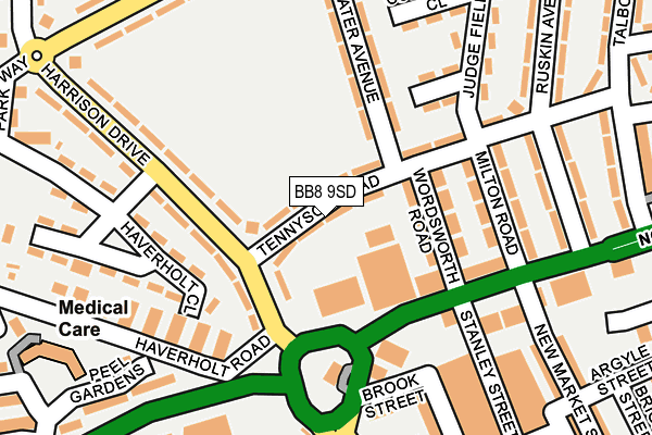 BB8 9SD map - OS OpenMap – Local (Ordnance Survey)