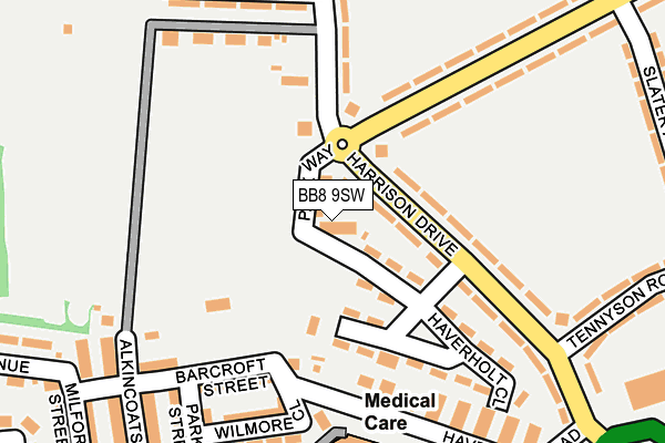 BB8 9SW map - OS OpenMap – Local (Ordnance Survey)