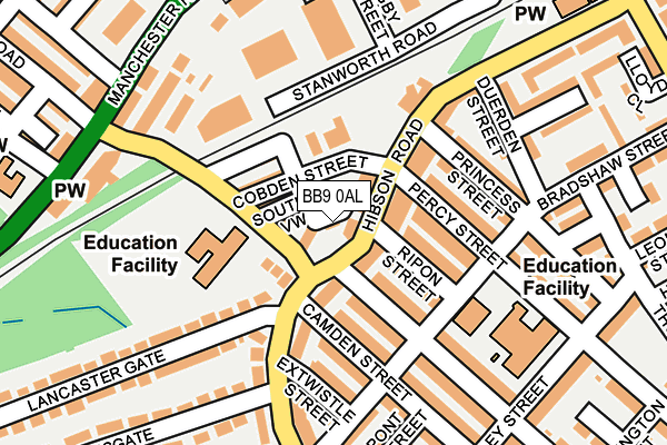 BB9 0AL map - OS OpenMap – Local (Ordnance Survey)