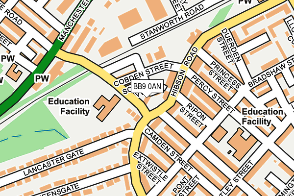 BB9 0AN map - OS OpenMap – Local (Ordnance Survey)