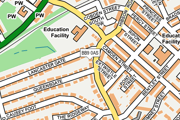 BB9 0AS map - OS OpenMap – Local (Ordnance Survey)