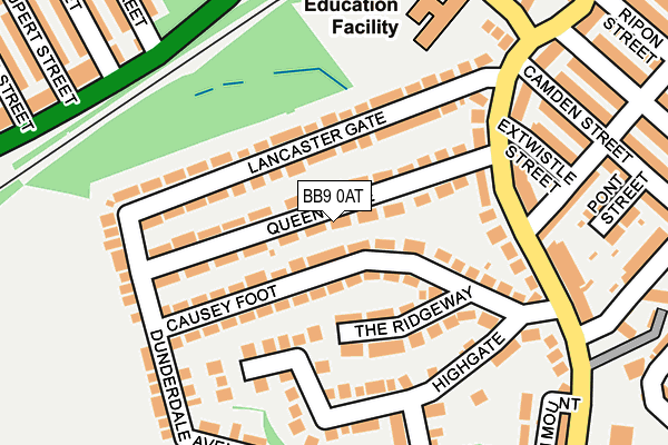 BB9 0AT map - OS OpenMap – Local (Ordnance Survey)