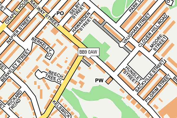 BB9 0AW map - OS OpenMap – Local (Ordnance Survey)