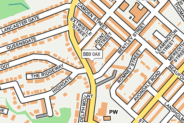 BB9 0AX map - OS OpenMap – Local (Ordnance Survey)