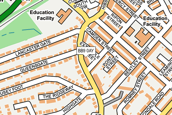 BB9 0AY map - OS OpenMap – Local (Ordnance Survey)