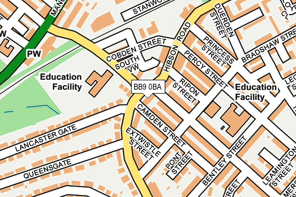 BB9 0BA map - OS OpenMap – Local (Ordnance Survey)