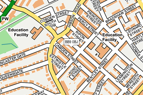 BB9 0BJ map - OS OpenMap – Local (Ordnance Survey)