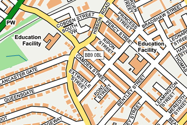 BB9 0BL map - OS OpenMap – Local (Ordnance Survey)