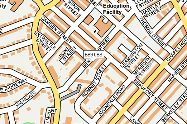 BB9 0BS map - OS OpenMap – Local (Ordnance Survey)