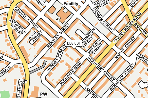 BB9 0BT map - OS OpenMap – Local (Ordnance Survey)