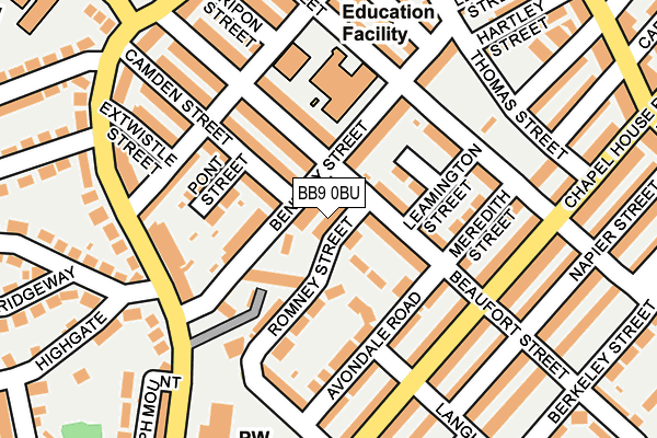 BB9 0BU map - OS OpenMap – Local (Ordnance Survey)