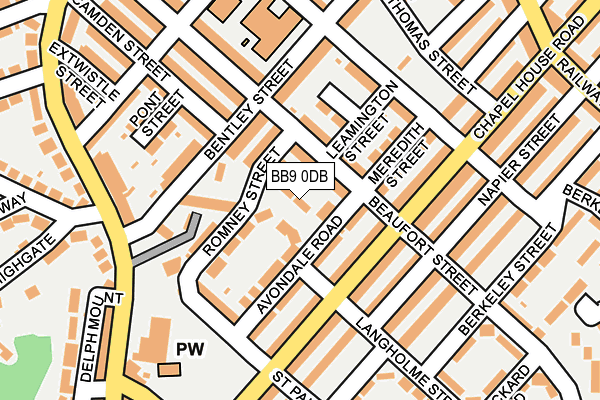 BB9 0DB map - OS OpenMap – Local (Ordnance Survey)