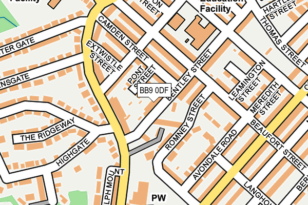 BB9 0DF map - OS OpenMap – Local (Ordnance Survey)