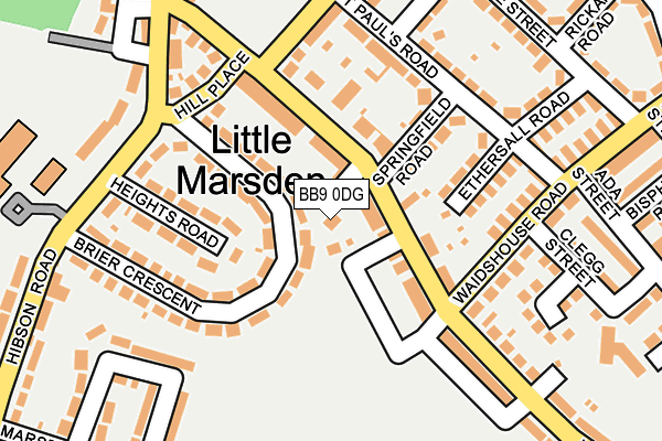 BB9 0DG map - OS OpenMap – Local (Ordnance Survey)