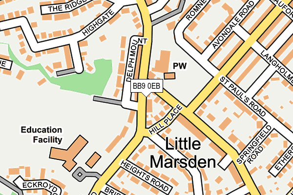 BB9 0EB map - OS OpenMap – Local (Ordnance Survey)