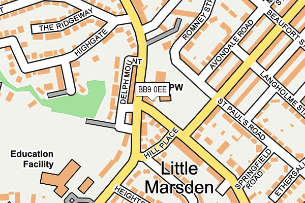 BB9 0EE map - OS OpenMap – Local (Ordnance Survey)