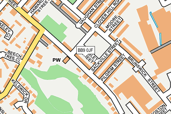 BB9 0JF map - OS OpenMap – Local (Ordnance Survey)