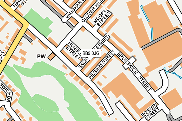 BB9 0JG map - OS OpenMap – Local (Ordnance Survey)