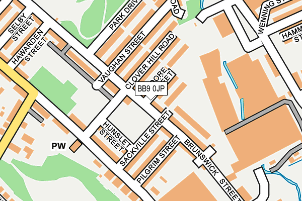 BB9 0JP map - OS OpenMap – Local (Ordnance Survey)