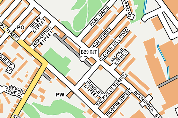 BB9 0JT map - OS OpenMap – Local (Ordnance Survey)