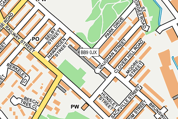 BB9 0JX map - OS OpenMap – Local (Ordnance Survey)