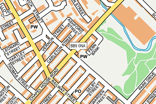 BB9 0NA map - OS OpenMap – Local (Ordnance Survey)