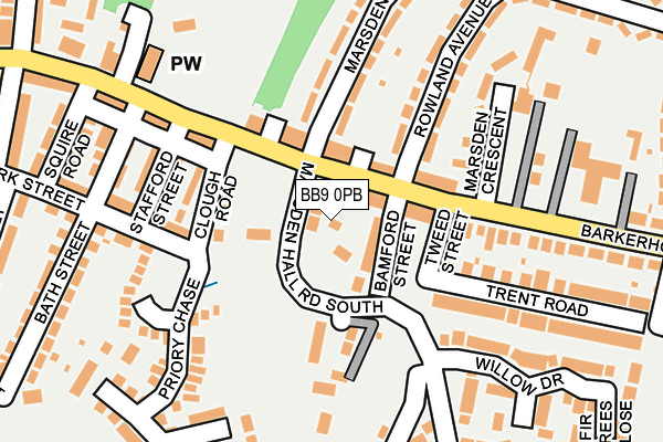 BB9 0PB map - OS OpenMap – Local (Ordnance Survey)