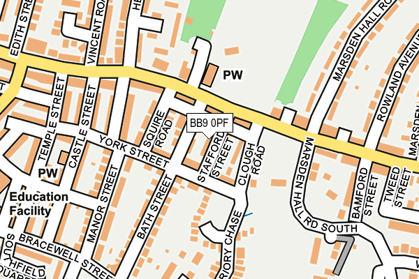 BB9 0PF map - OS OpenMap – Local (Ordnance Survey)