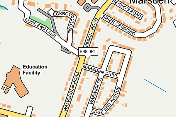 BB9 0PT map - OS OpenMap – Local (Ordnance Survey)
