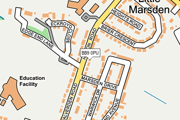BB9 0PU map - OS OpenMap – Local (Ordnance Survey)