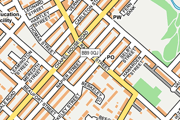 BB9 0QJ map - OS OpenMap – Local (Ordnance Survey)