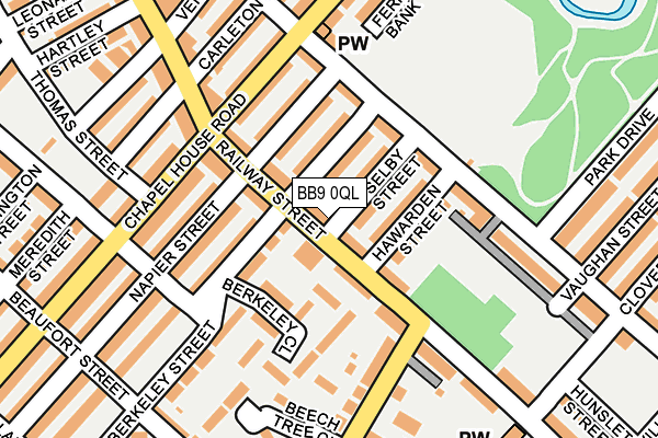 BB9 0QL map - OS OpenMap – Local (Ordnance Survey)