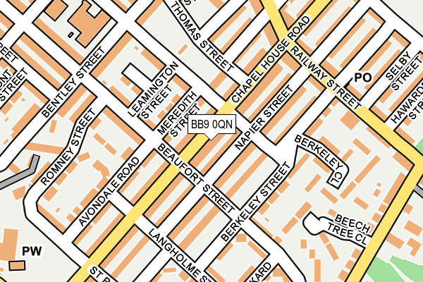 BB9 0QN map - OS OpenMap – Local (Ordnance Survey)