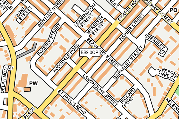 BB9 0QP map - OS OpenMap – Local (Ordnance Survey)