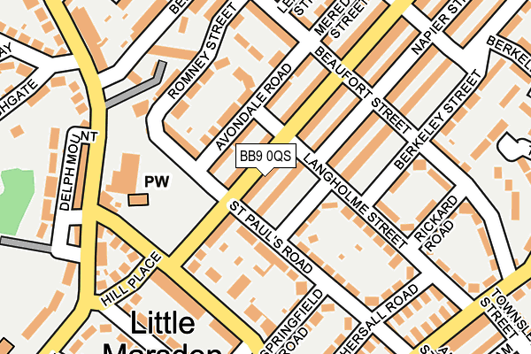 BB9 0QS map - OS OpenMap – Local (Ordnance Survey)