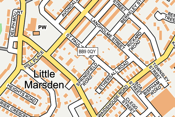 BB9 0QY map - OS OpenMap – Local (Ordnance Survey)