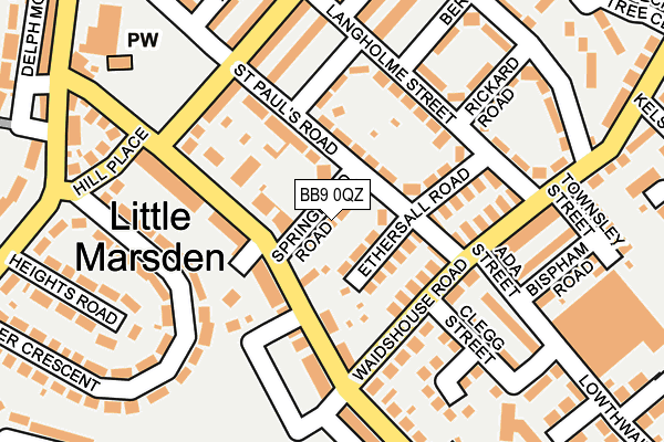 BB9 0QZ map - OS OpenMap – Local (Ordnance Survey)