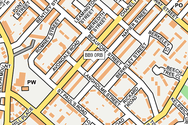 BB9 0RB map - OS OpenMap – Local (Ordnance Survey)