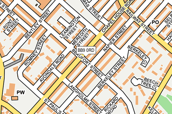 BB9 0RD map - OS OpenMap – Local (Ordnance Survey)