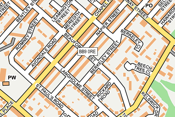 BB9 0RE map - OS OpenMap – Local (Ordnance Survey)