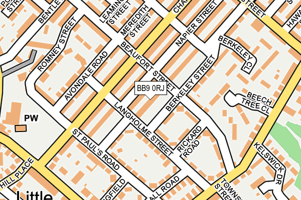 BB9 0RJ map - OS OpenMap – Local (Ordnance Survey)