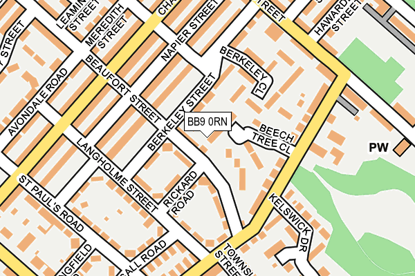 BB9 0RN map - OS OpenMap – Local (Ordnance Survey)