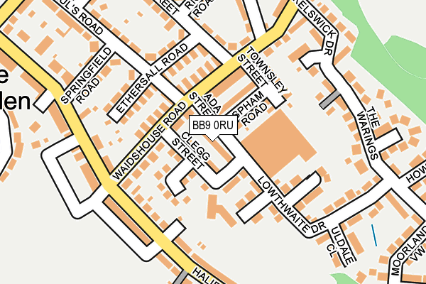 BB9 0RU map - OS OpenMap – Local (Ordnance Survey)