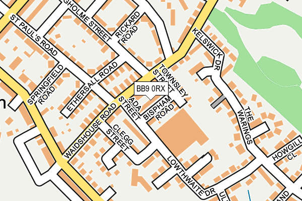BB9 0RX map - OS OpenMap – Local (Ordnance Survey)