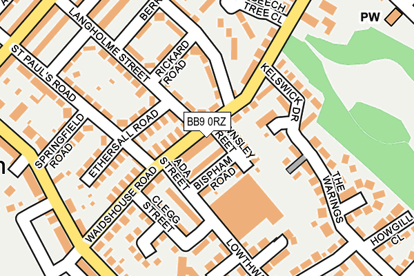 BB9 0RZ map - OS OpenMap – Local (Ordnance Survey)