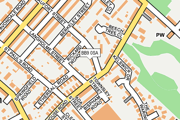 BB9 0SA map - OS OpenMap – Local (Ordnance Survey)