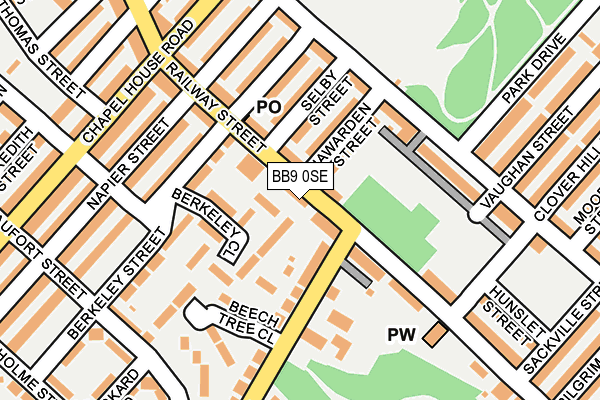 BB9 0SE map - OS OpenMap – Local (Ordnance Survey)